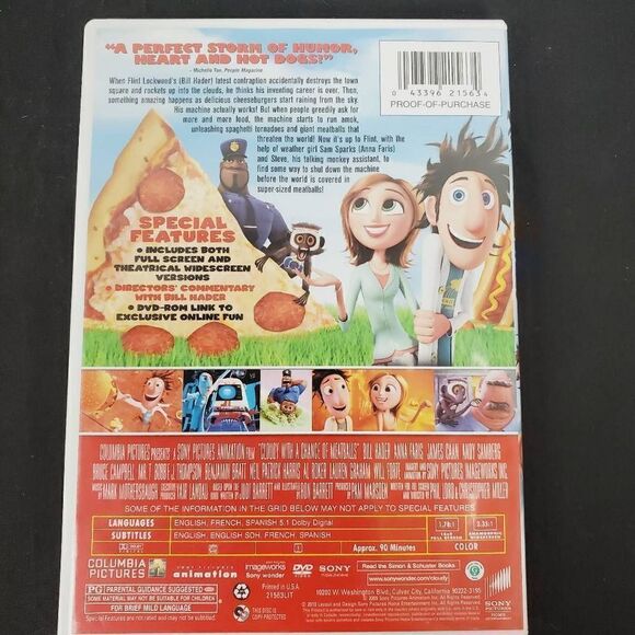 Cloudy With a Chance of Meatballs (2009 Film) [DVD] - Picture 4 of 5